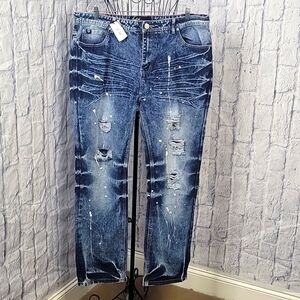 SWITCH REMARKABLE Slim Straight Distressed Men's‎ Jeans 40/32 NWT